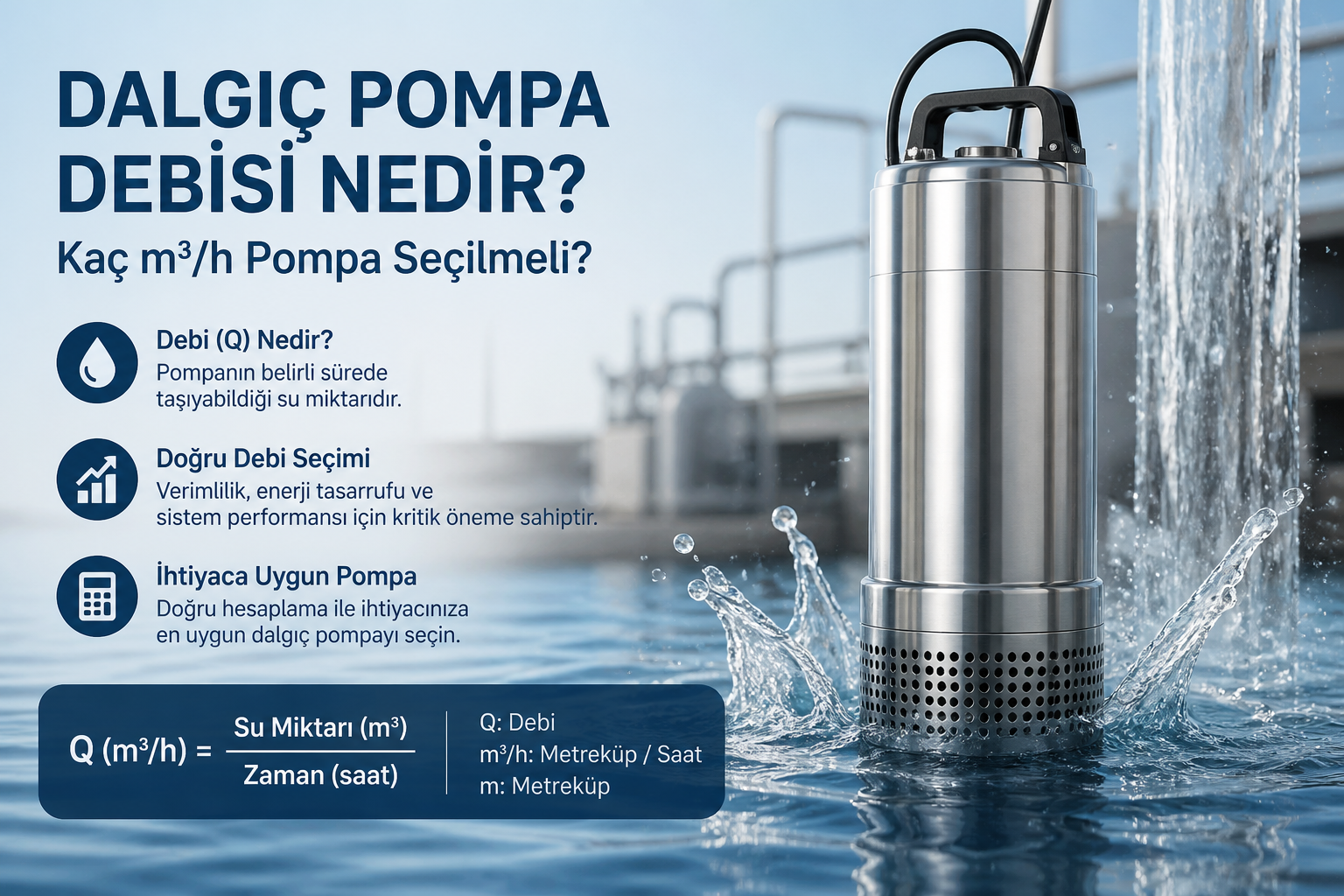 Dalgıç Pompa Debisi Nedir? Kaç m³/h Pompa Seçilmeli?