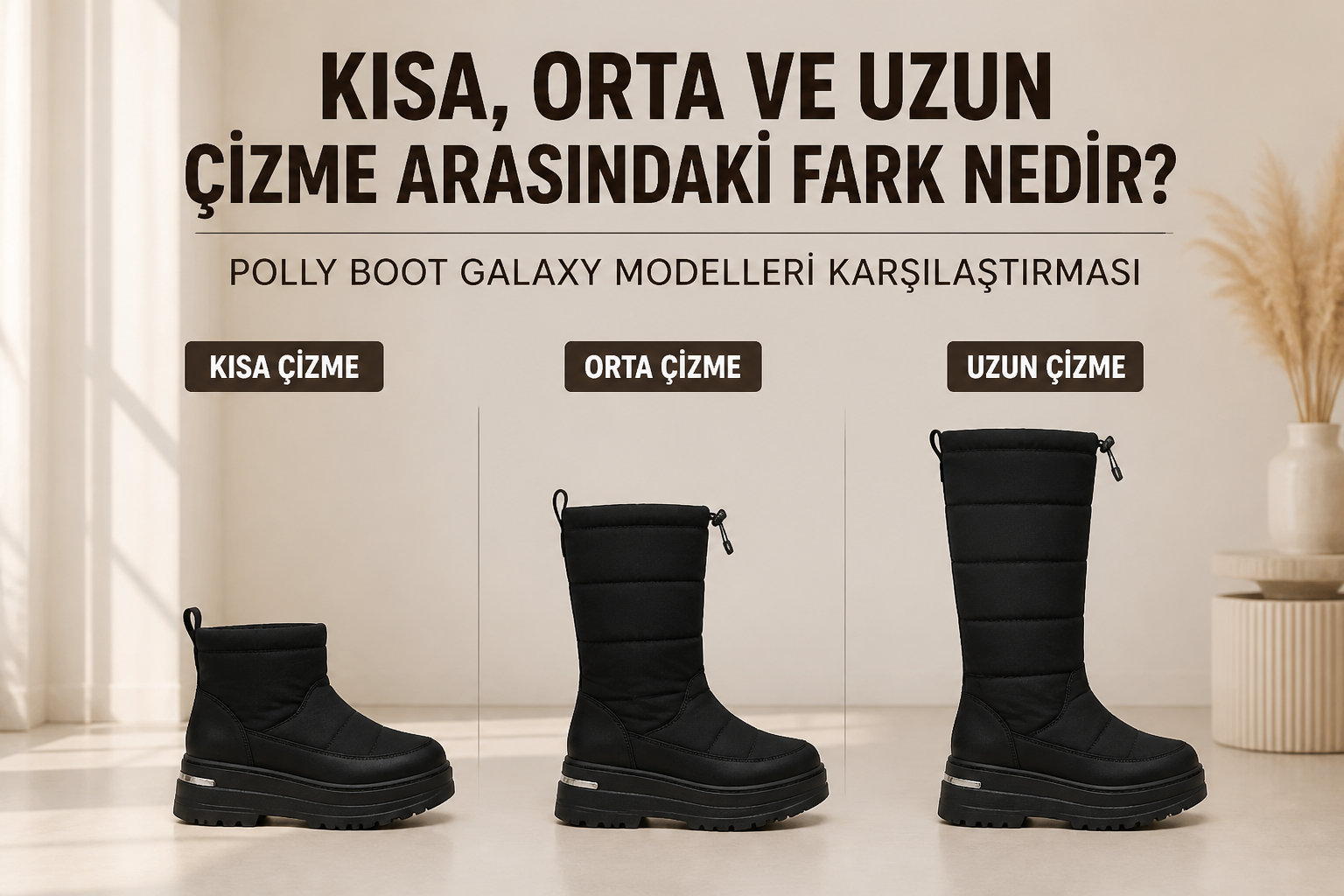 Kısa, Orta ve Uzun Çizme Arasındaki Fark Nedir? Polly Boot Galaxy Modelleri Karşılaştırması