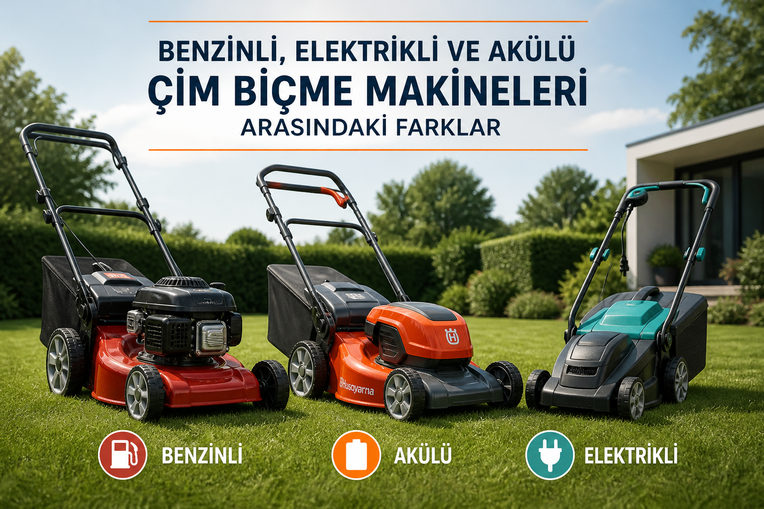 Benzinli, Elektrikli ve Akülü Çim Biçme Makineleri Arasındaki Farklar