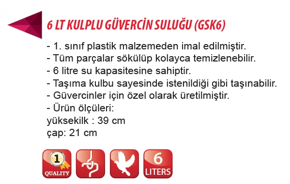 3 Lt Güvercin Suluğu